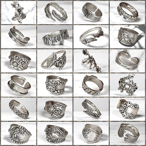 Fashion Jewelry Jewelry - Trendy Modish Avante Garde Silver Rings 
5 For $25💫